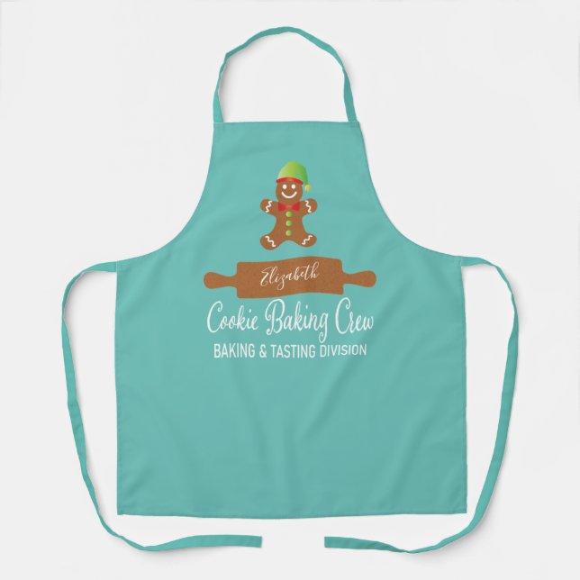 Cookie Backen Crew Blue Weihnachten Schürze (Vorderseite)