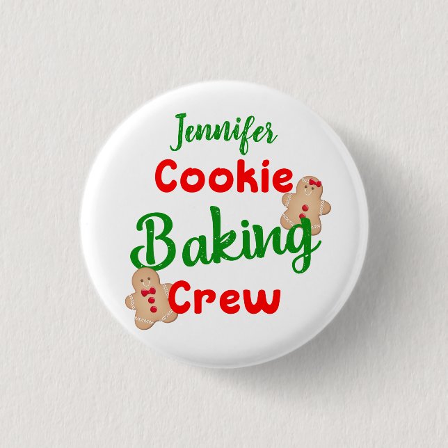 Cookie Backen Crew Custom Fun Urlaub Kochen Button (Vorderseite)