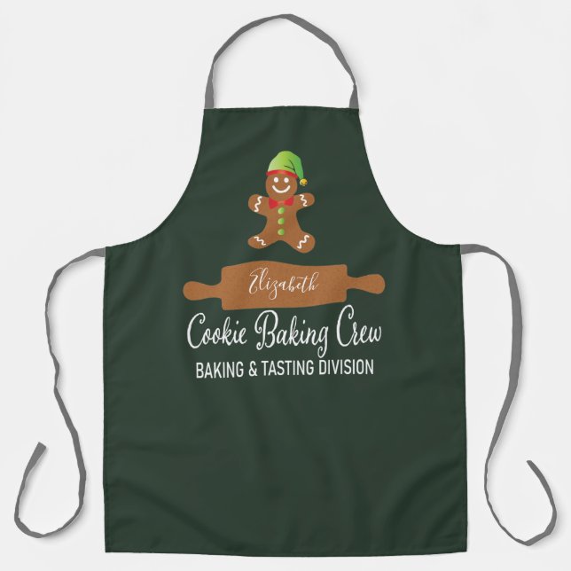 Cookie Backen Crew Funny Green Weihnachten Schürze (Vorderseite)
