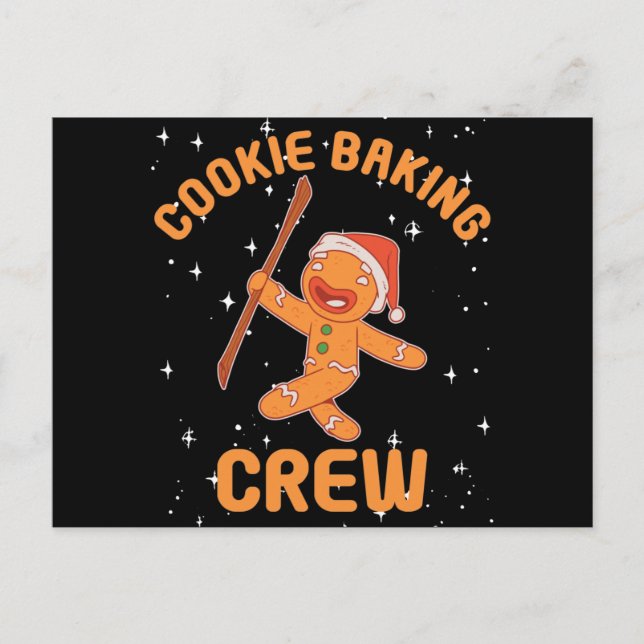 Cookie Backen Crew Lebkuchen Kekse Weihnachten Postkarte (Vorderseite)