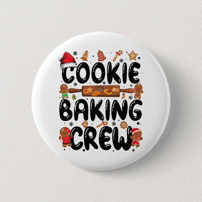 Cookie Backen Crew Weihnachten Lebkuchen Te Button (Vorderseite)