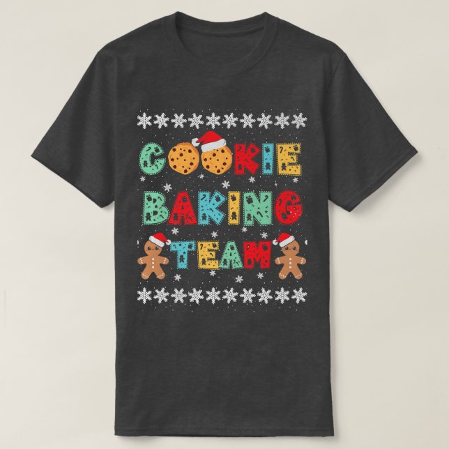 Cookie Backteam Lebkuchen Männer mit Weihnachtsmän T-Shirt (Design vorne)