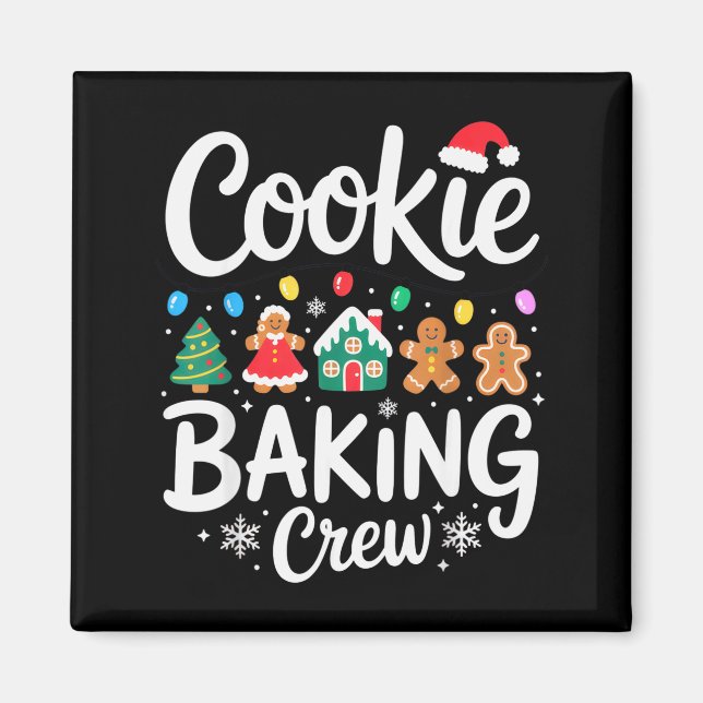 Cookie Baking Crew Christmas Chefs Festive Holiday Magnet (Vorne)