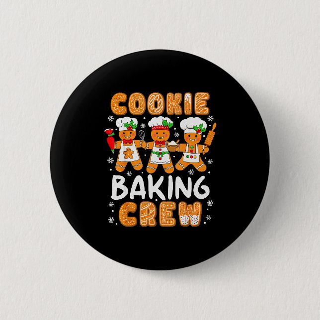 Cookie Baking Crew Christmas Funny Gingerbread Lov Button (Vorderseite)