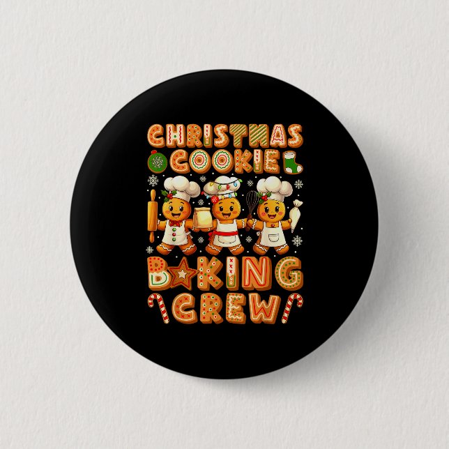 Cookie Baking Crew Christmas Gingerbread Lovers Wo Button (Vorderseite)