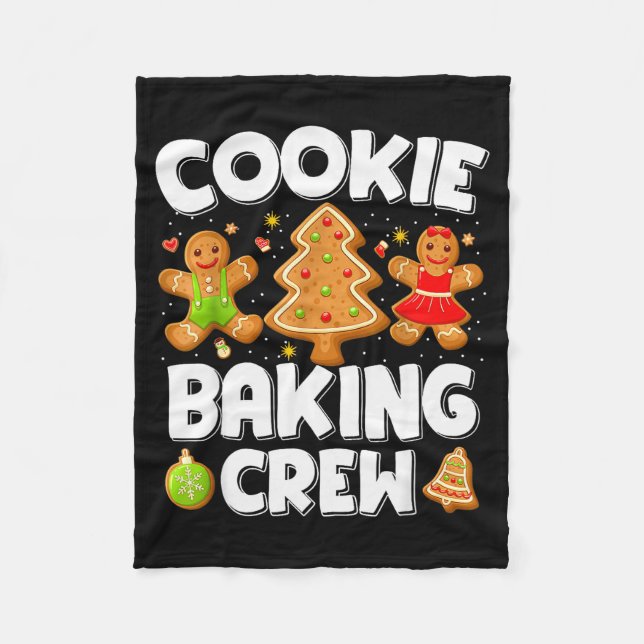Cookie Baking Crew Christmas Gingerbread Team Squa Fleecedecke (Vorderseite)