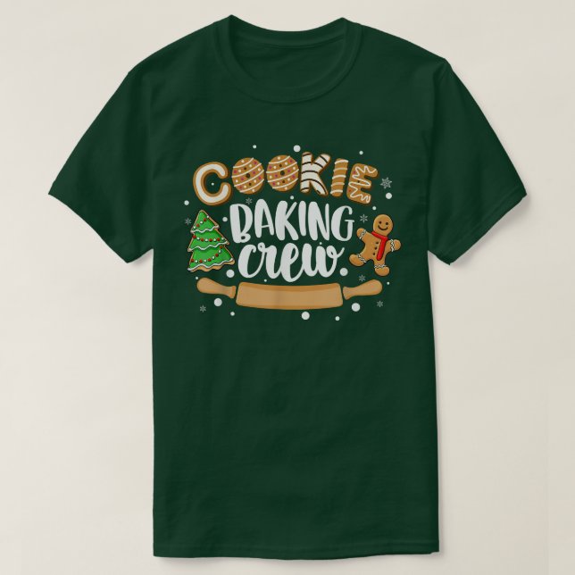 Cookie Baking Crew Christmas Santa Family Gingerbr T-Shirt (Design vorne)