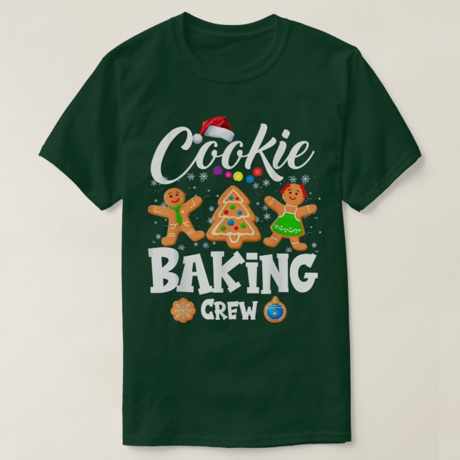 Cookie Baking Crew Christmas Santa Family Gingerbr T-Shirt (Design vorne)