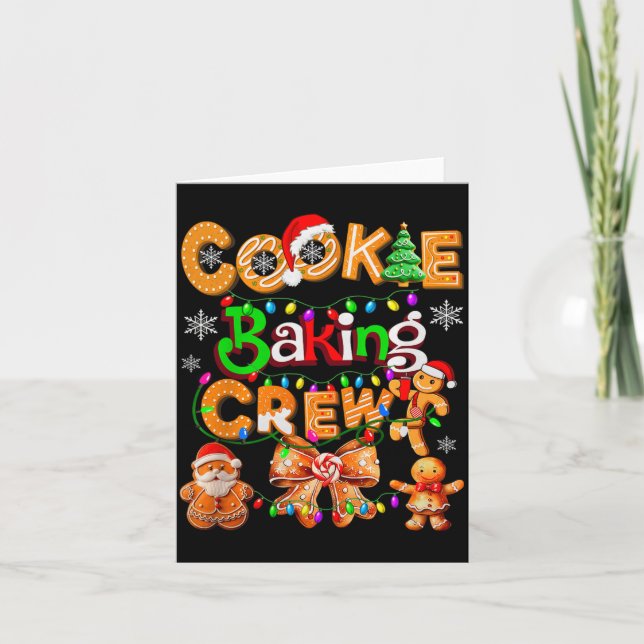 Cookie Baking Crew Cooking Coquette Bow Xmas Ginge Karte (Vorderseite)