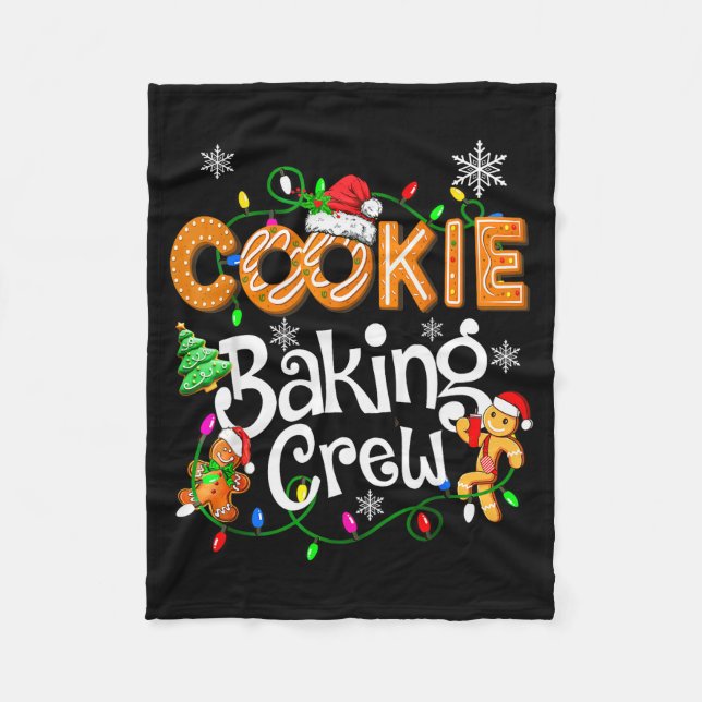 Cookie Baking Crew Cooking Lover Santa Xmas Ginger Fleecedecke (Vorderseite)
