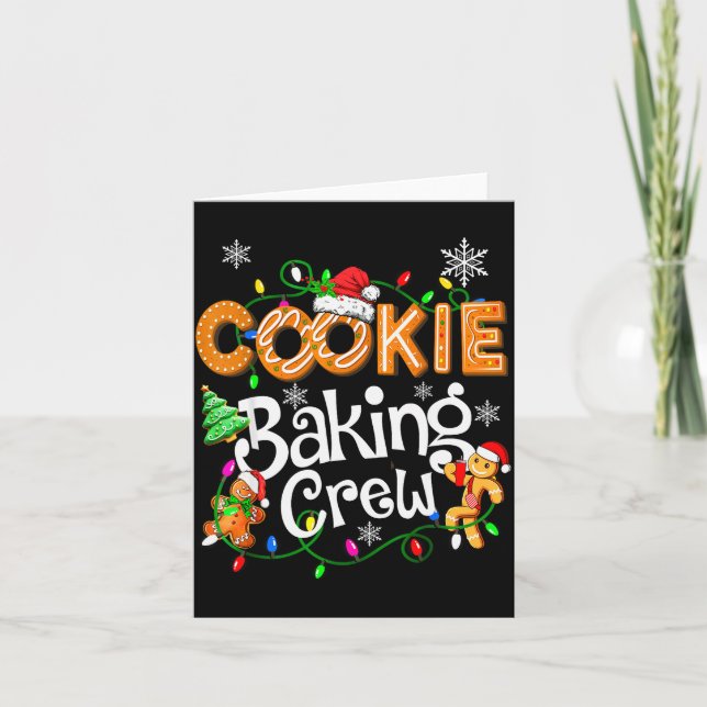 Cookie Baking Crew Cooking Lover Santa Xmas Ginger Karte (Vorderseite)