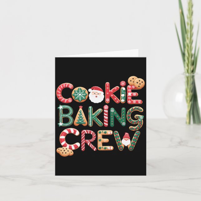 Cookie Baking Crew Family Christmas Gingerbread Te Karte (Vorderseite)
