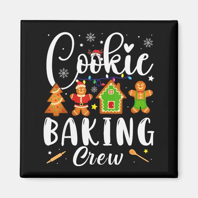 Cookie Baking Crew Family Christmas Gingerbread Te Magnet (Vorne)