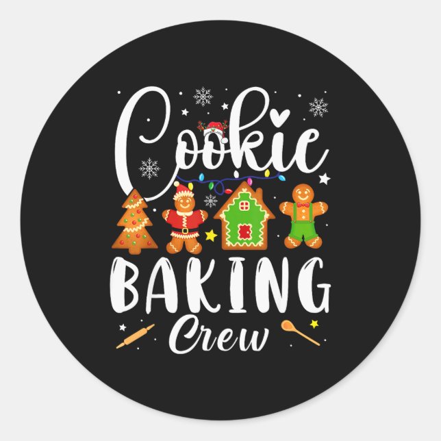 Cookie Baking Crew Family Christmas Gingerbread Te Runder Aufkleber (Vorderseite)