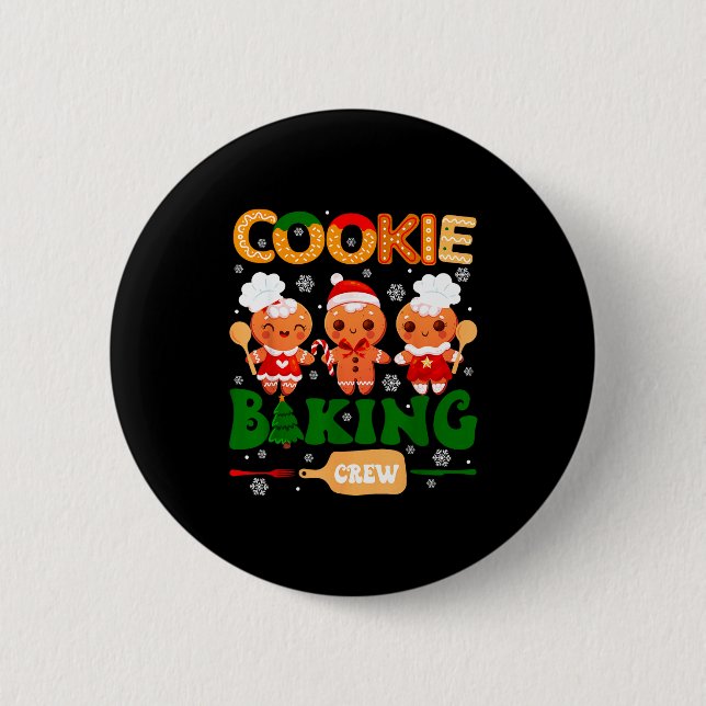 Cookie Baking Crew Gingerbread Cooking Lover Xmas  Button (Vorderseite)