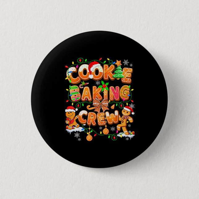 Cookie Baking Crew Gingerbread Cooking Lover Xmas  Button (Vorderseite)