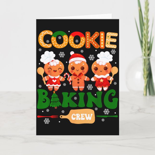 Cookie Baking Crew Gingerbread Cooking Lover Xmas  Karte (Vorderseite)