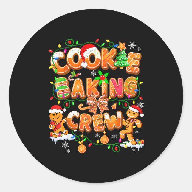 Cookie Baking Crew Gingerbread Cooking Lover Xmas  Runder Aufkleber (Vorderseite)