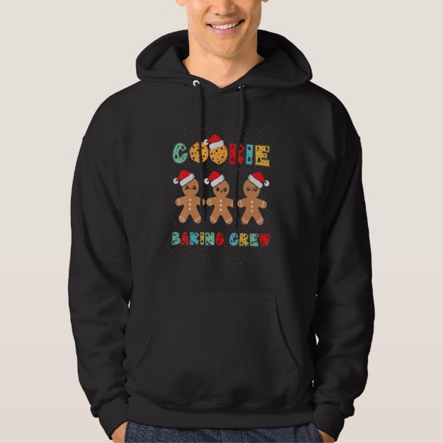 Cookie Baking Crew Gingerbread Men With Xmas Hats  Hoodie (Vorderseite)