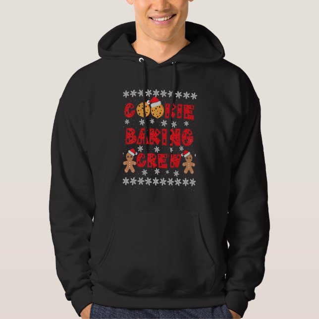 Cookie Baking Crew Gingerbread Men With Xmas Hats  Hoodie (Vorderseite)