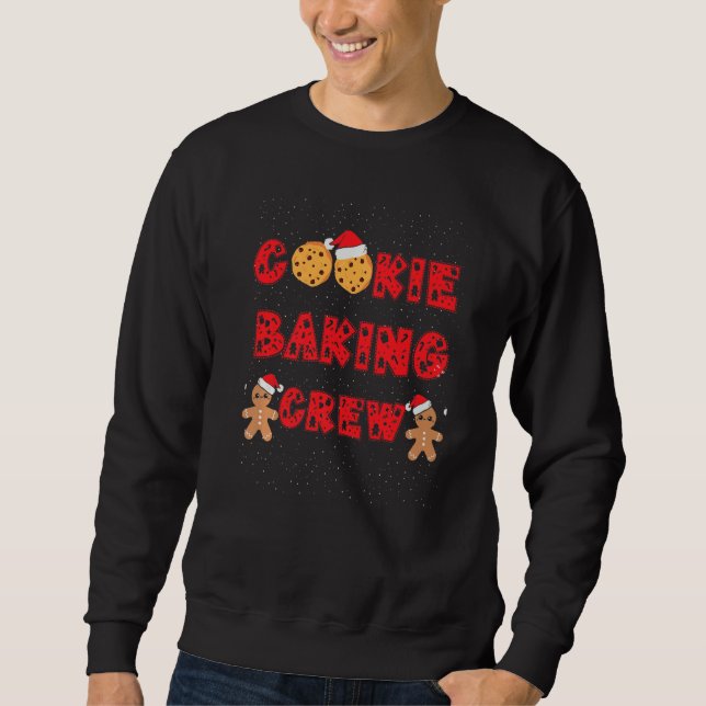 Cookie Baking Crew Gingerbread Men With Xmas Hats  Sweatshirt (Vorderseite)