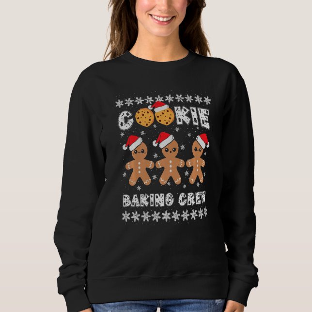 Cookie Baking Crew Gingerbread Men With Xmas Hats  Sweatshirt (Vorderseite)