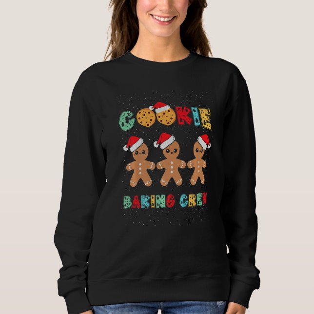 Cookie Baking Crew Gingerbread Men With Xmas Hats  Sweatshirt (Vorderseite)