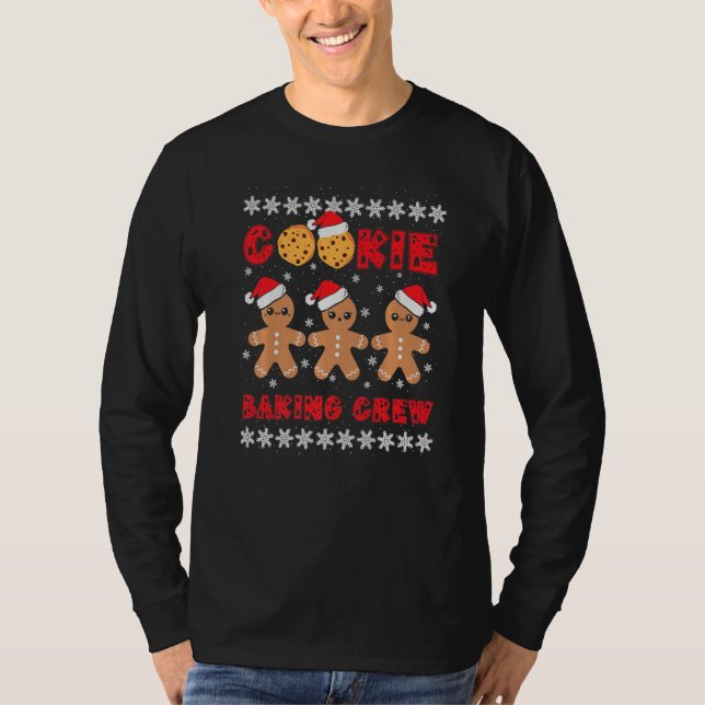 Cookie Baking Crew Gingerbread Men With Xmas Hats  T-Shirt (Vorderseite)