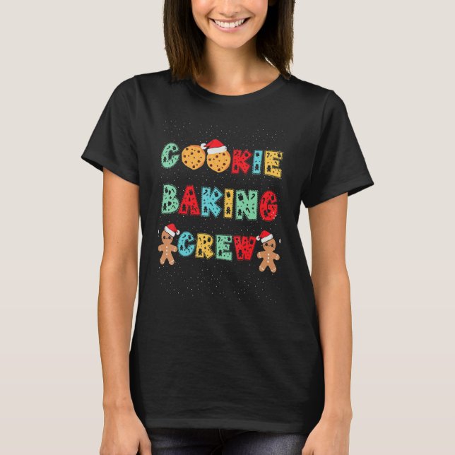 Cookie Baking Crew Gingerbread Men With Xmas Hats  T-Shirt (Vorderseite)
