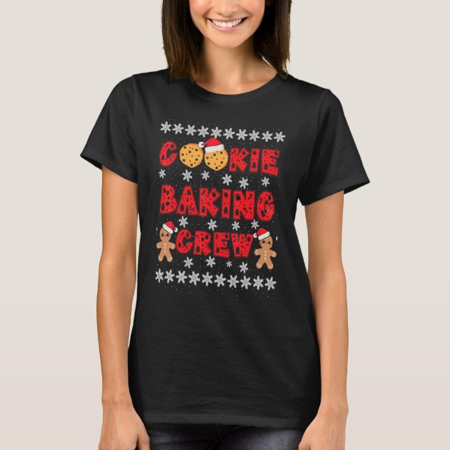 Cookie Baking Crew Gingerbread Men With Xmas Hats  T-Shirt (Vorderseite)