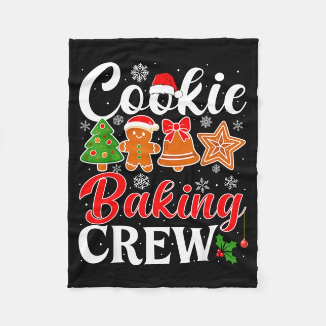 Cookie Baking Crew Gingerbread Xmas Holiday Cookie Fleecedecke (Vorderseite)
