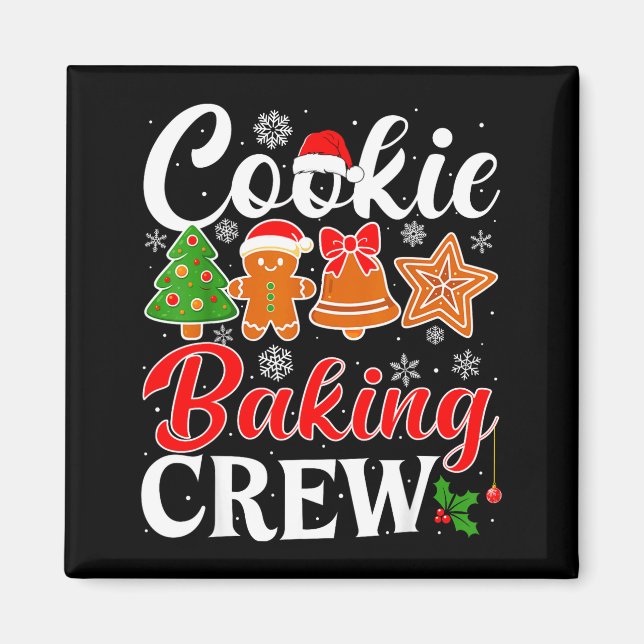 Cookie Baking Crew Gingerbread Xmas Holiday Cookie Magnet (Vorne)