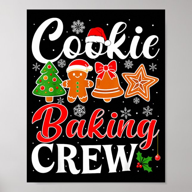 Cookie Baking Crew Gingerbread Xmas Holiday Cookie Poster (Vorne)