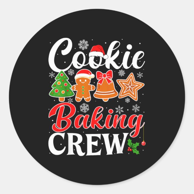 Cookie Baking Crew Gingerbread Xmas Holiday Cookie Runder Aufkleber (Vorderseite)
