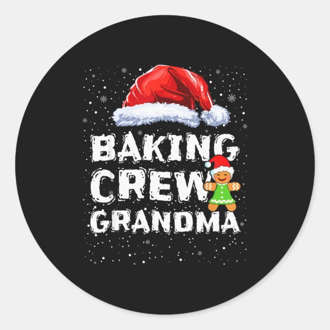 Cookie Baking Crew Shirt Grandma Matching Christma Runder Aufkleber (Vorderseite)