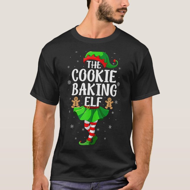 Cookie Baking Elf Christmas Girl Women Elf Squad X T-Shirt (Vorderseite)