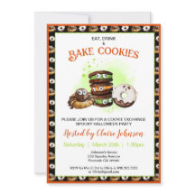 Cookie Baking Halloween-Party Einladung