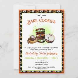 Cookie Baking Halloween-Party Einladung