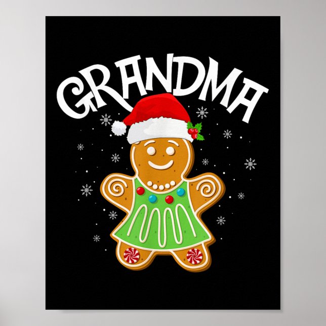 Cookie Baking Matching Family Gingerbret Oma Poster (Vorne)