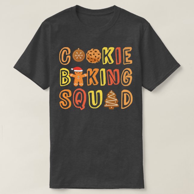 Cookie Baking Squad Gingerbread Man Cafeteria Bake T-Shirt (Design vorne)