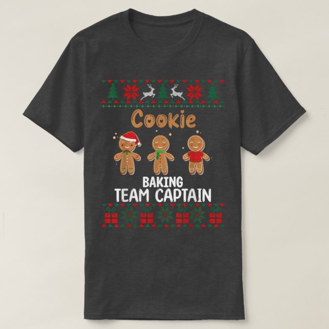 Cookie Baking Team Captain Christmas Ugly Christma T-Shirt (Design vorne)