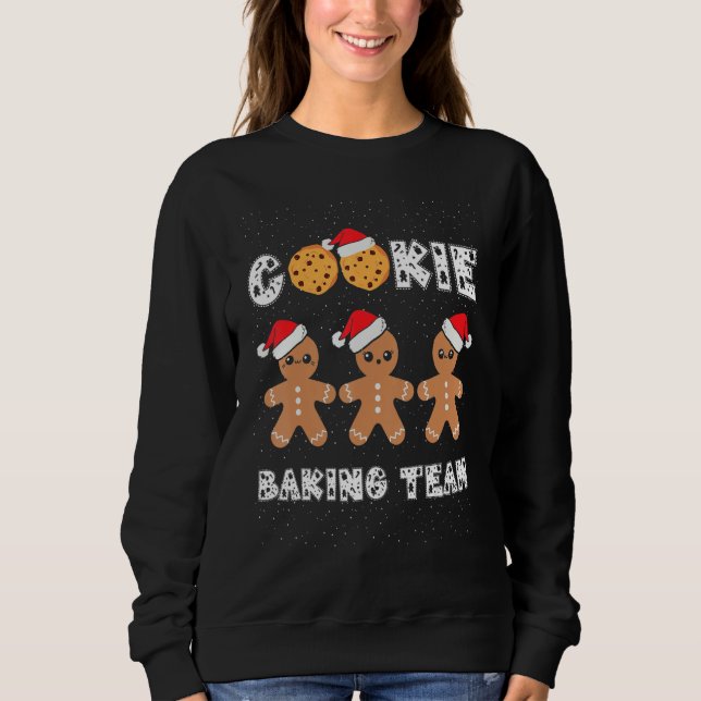 Cookie Baking Team Gingerbread Men With Xmas Hats  Sweatshirt (Vorderseite)