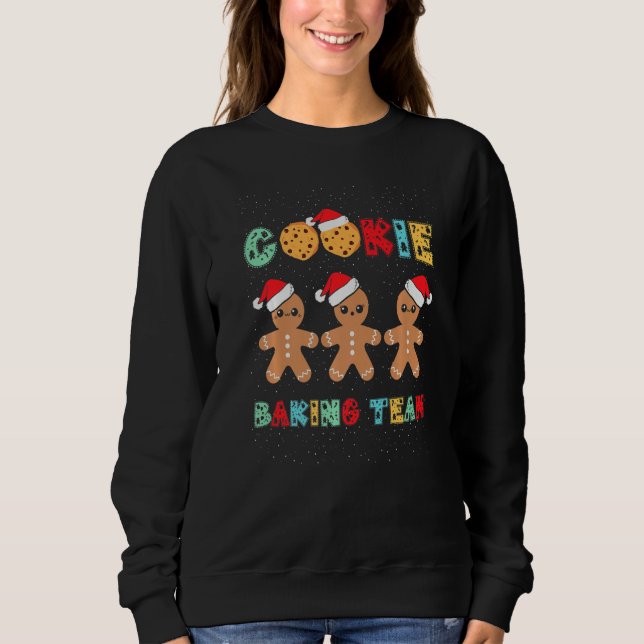 Cookie Baking Team Gingerbread Men With Xmas Hats  Sweatshirt (Vorderseite)