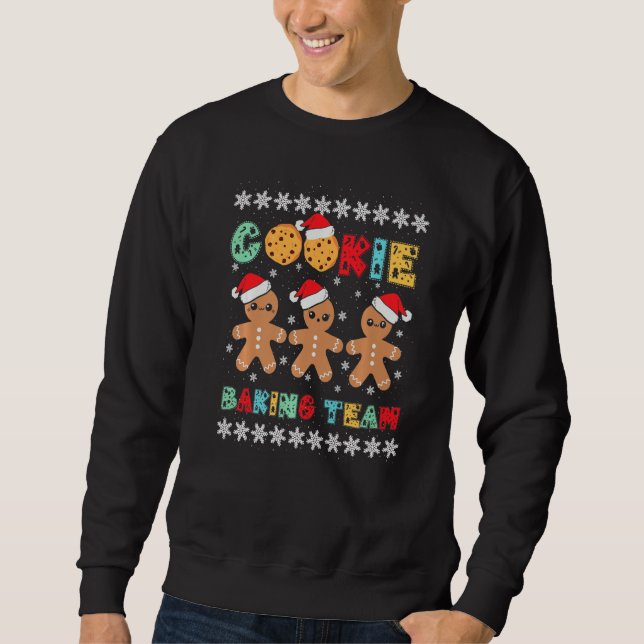 Cookie Baking Team Gingerbread Men With Xmas Hats  Sweatshirt (Vorderseite)