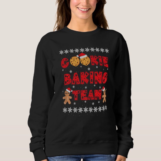 Cookie Baking Team Gingerbread Men With Xmas Hats  Sweatshirt (Vorderseite)