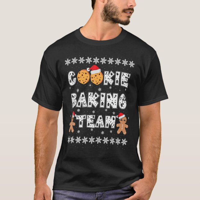 Cookie Baking Team Gingerbread Men with Xmas Hats  T-Shirt (Vorderseite)