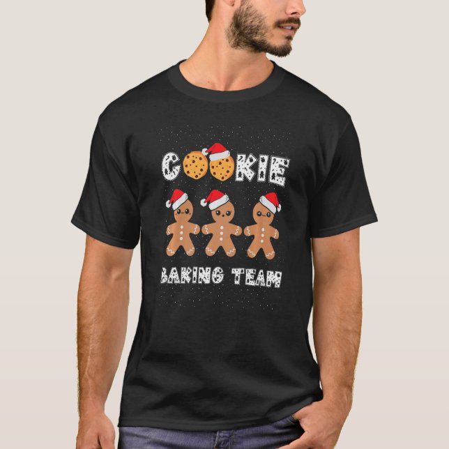 Cookie Baking Team Gingerbread Men with Xmas Hats  T-Shirt (Vorderseite)