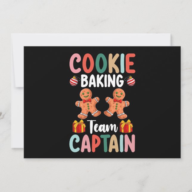 Cookie Baking Team Kapitän Familie Weihnachten Einladung (Vorderseite)