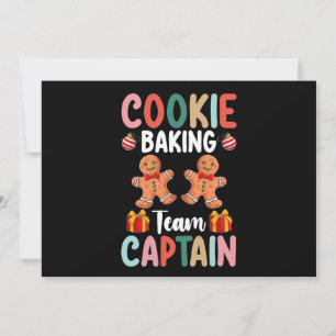 Cookie Baking Team Kapitän Familie Weihnachten Einladung