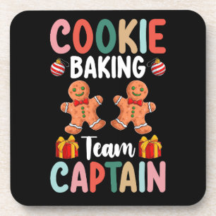 Cookie Baking Team Kapitän Familie Weihnachten Getränkeuntersetzer